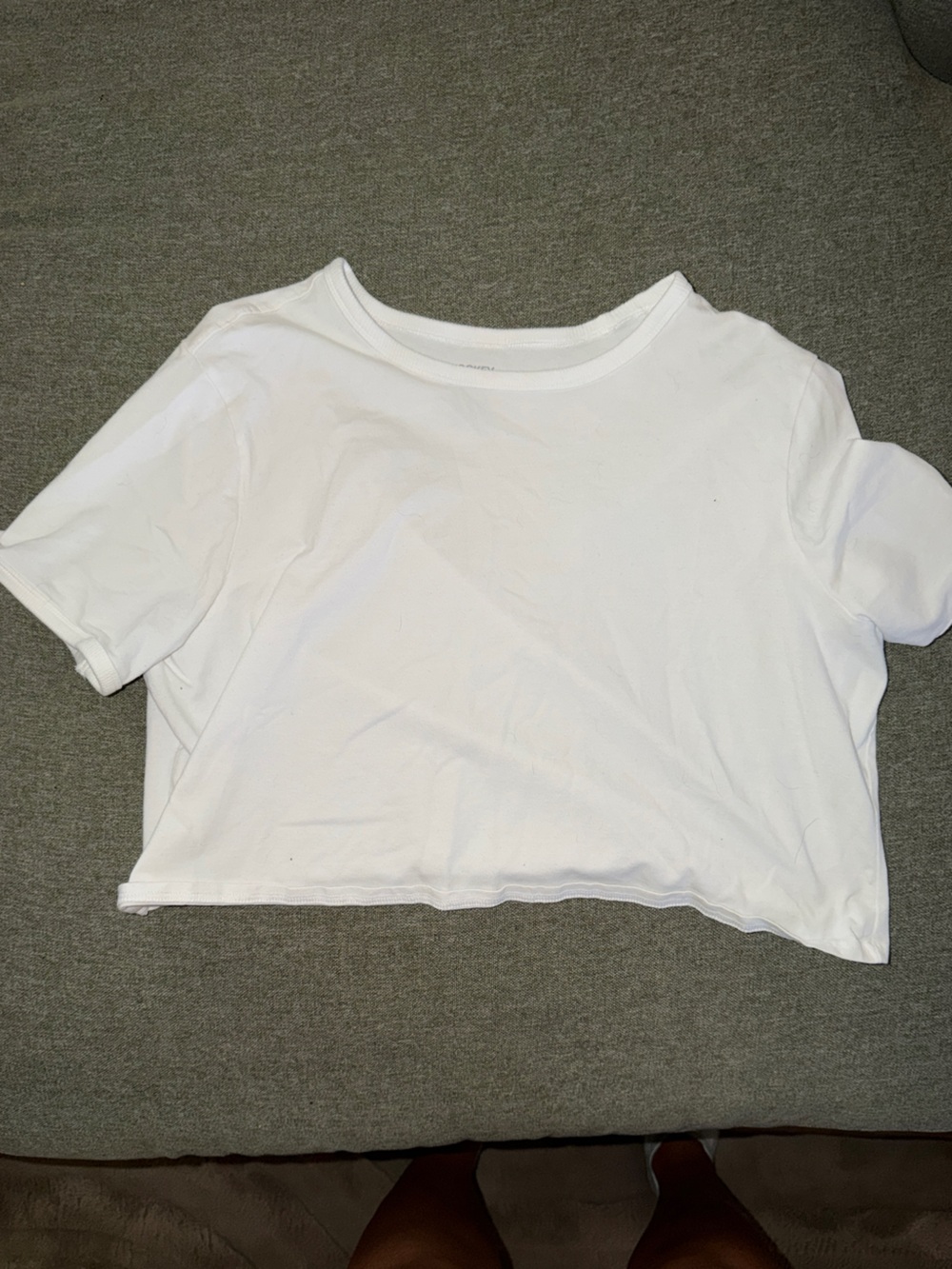 Jockey White Cropped Short-Sleeve Tee